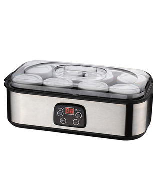 MDMV Electronic Yogurt Maker - 25W Stainless Steel Body, 1.5L 8 Glass Jars