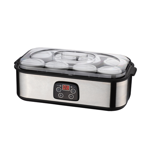 MDMV Electronic Yogurt Maker - 25W Stainless Steel Body, 1.5L 8 Glass Jars
