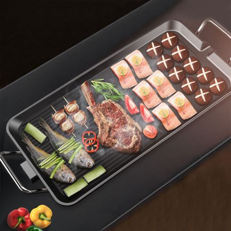 MDMV Electric Grill 1500W – 47x26cm Dual Surface Non-Stick Griddle, Adjustable Temperature Control, Cool-Touch Handles