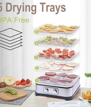 MDMV 240W Food Dehydrator - 5-Layer Mechanical Dryer for Fruits & Meat