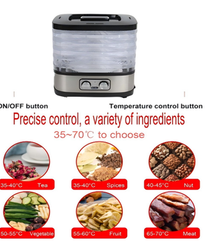 MDMV 240W Food Dehydrator - 5-Layer Mechanical Dryer for Fruits & Meat