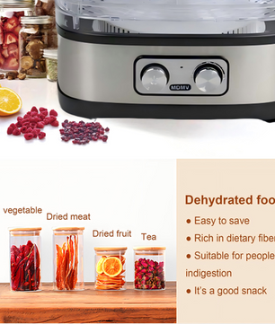 MDMV 240W Food Dehydrator - 5-Layer Mechanical Dryer for Fruits & Meat