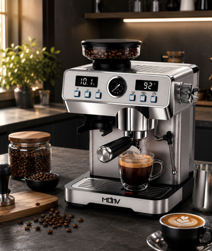 MDMV 20 Bar Espresso Machine with Grinder, Steam Wand & 2L Tank