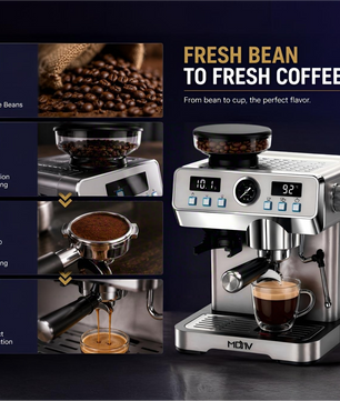 MDMV 20 Bar Espresso Machine with Grinder, Steam Wand & 2L Tank