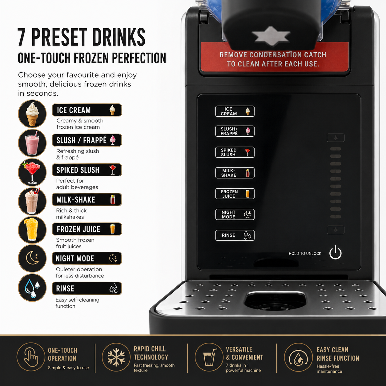 MDMV 7-in-1 Frozen Drink Maker with Rapid Chill & Slush Machine