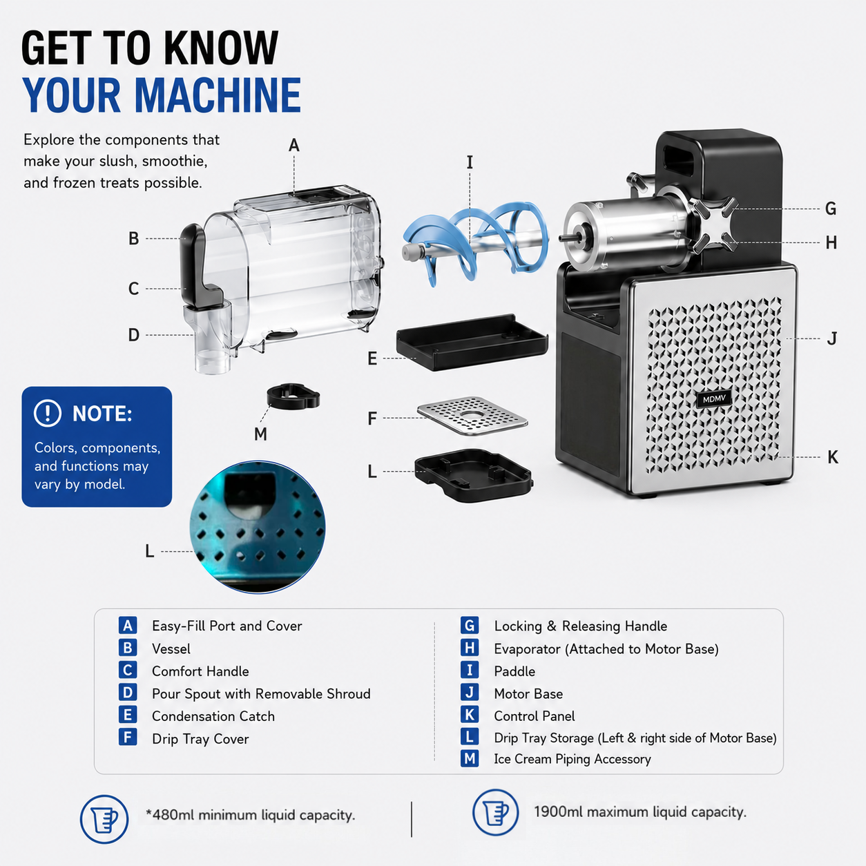 MDMV 7-in-1 Frozen Drink Maker with Rapid Chill & Slush Machine