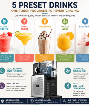 MDMV 7-in-1 Frozen Drink Maker with Rapid Chill & Slush Machine
