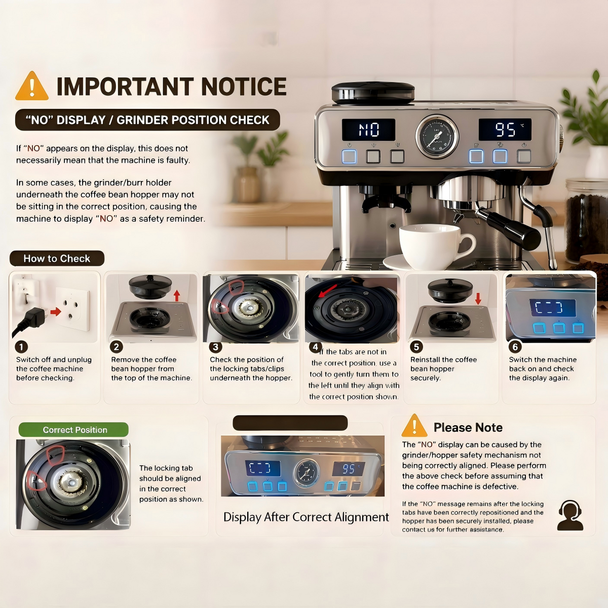 MDMV 20 Bar Espresso Machine with Grinder, Steam Wand & 2L Tank