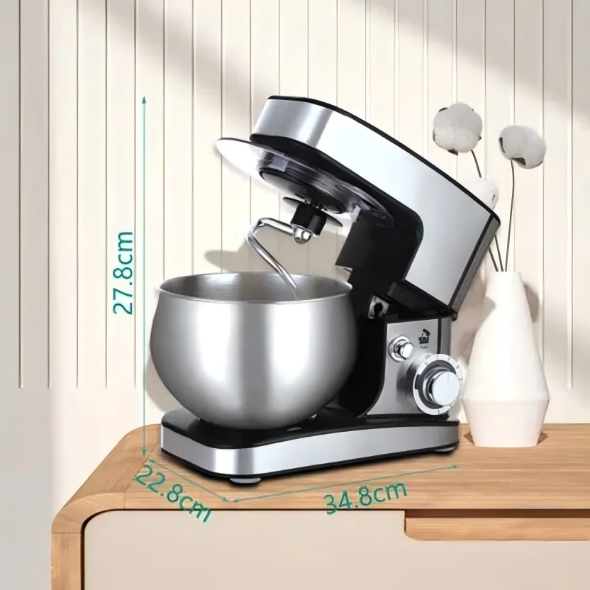 MDMV 1200W Stand Mixer - 5L Stainless Steel Bowl, 6 Speed Control