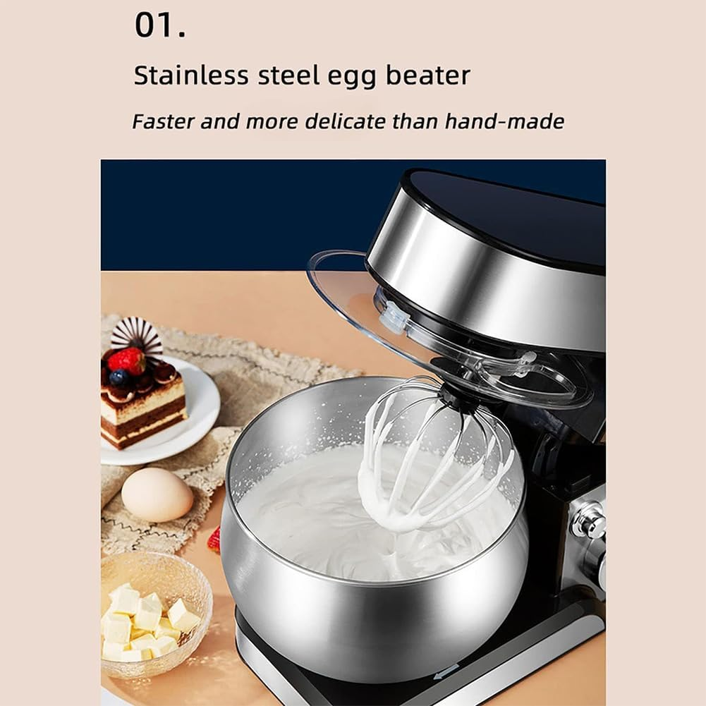 MDMV 1200W Stand Mixer - 5L Stainless Steel Bowl, 6 Speed Control