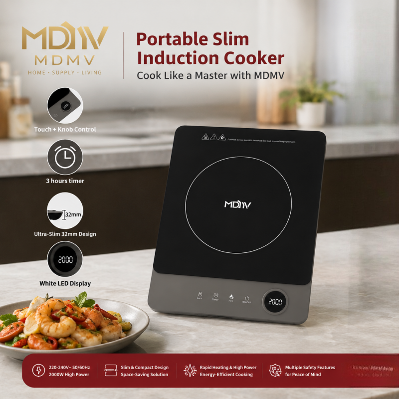 MDMV KSM-20AA 2000W Portable Induction Cooker with Rotary Control