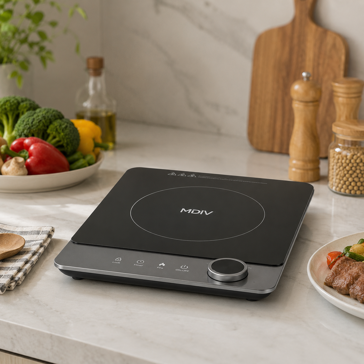 MDMV KSM-20AA 2000W Portable Induction Cooker with Rotary Control
