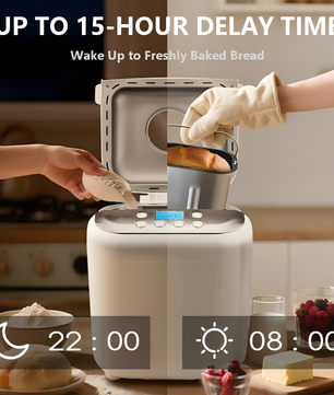 MDMV Automatic Bread Maker - 600W, 1kg Loaf Capacity, 19 Preset Programs, 15-Hour Delay Timer