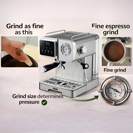 MDMV 58mm Espresso Coffee Machine - 20Bar ULKA Pump, 1.6L Tank, 1350W