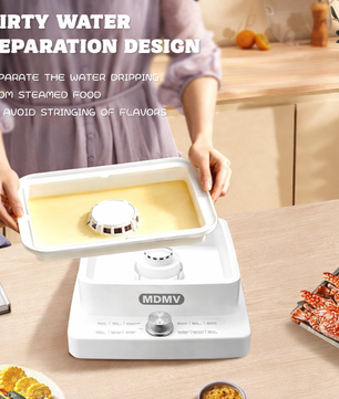 MDMV 12L 3 Tier Electric Food Steamer - 12 Cooking Modes, 1200W