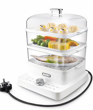 MDMV 12L 3 Tier Electric Food Steamer - 12 Cooking Modes, 1200W