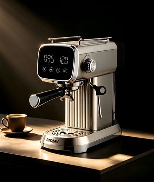 MDMV 20 Bar Espresso Coffee Machine with Milk Frother, 1350W LED Display, 51mm Portafilter, Compact Stainless Steel Coffee Maker for Cappuccino & Latte
