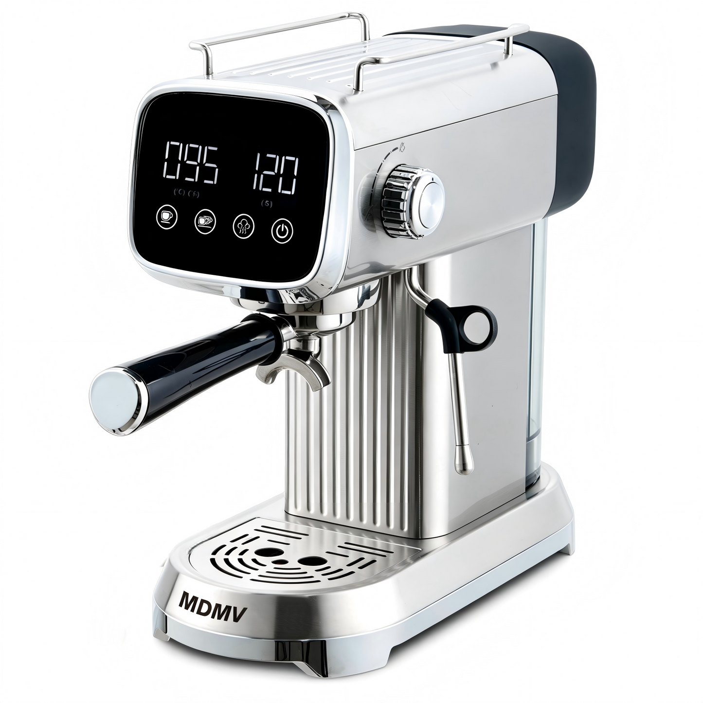 MDMV 20 Bar Espresso Coffee Machine with Milk Frother, 1350W LED Display, 51mm Portafilter, Compact Stainless Steel Coffee Maker for Cappuccino & Latte
