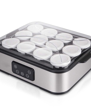 MDMV Yogurt Maker 12 Cups 2.16L Digital PTC 25W Heating Stainless Steel with Glass Jars