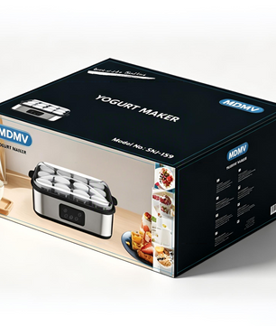 MDMV Yogurt Maker 12 Cups 2.16L Digital PTC 25W Heating Stainless Steel with Glass Jars