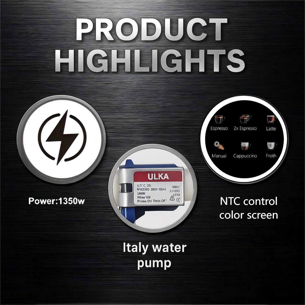 MDMV 20Bar Espresso Coffee Machine -Italian ULKA Pump, 51mm 1.6L Tank 1350W