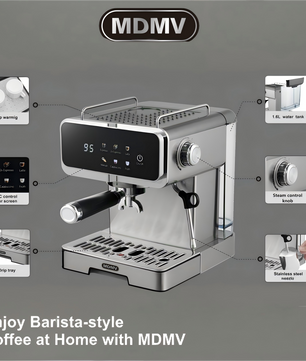 MDMV 20Bar Espresso Coffee Machine -Italian ULKA Pump, 51mm 1.6L Tank 1350W