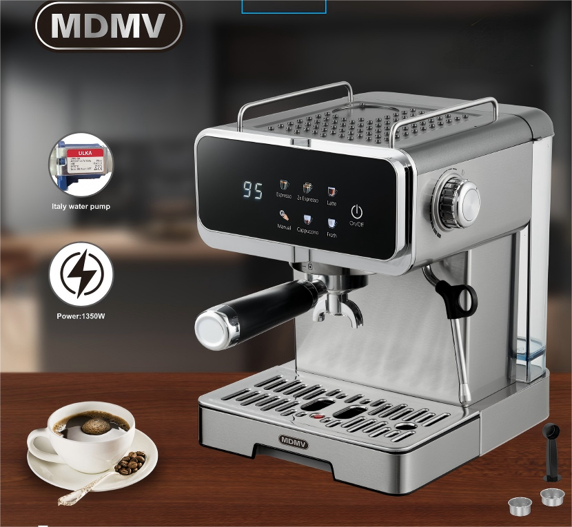 MDMV 20Bar Espresso Coffee Machine -Italian ULKA Pump, 51mm 1.6L Tank 1350W