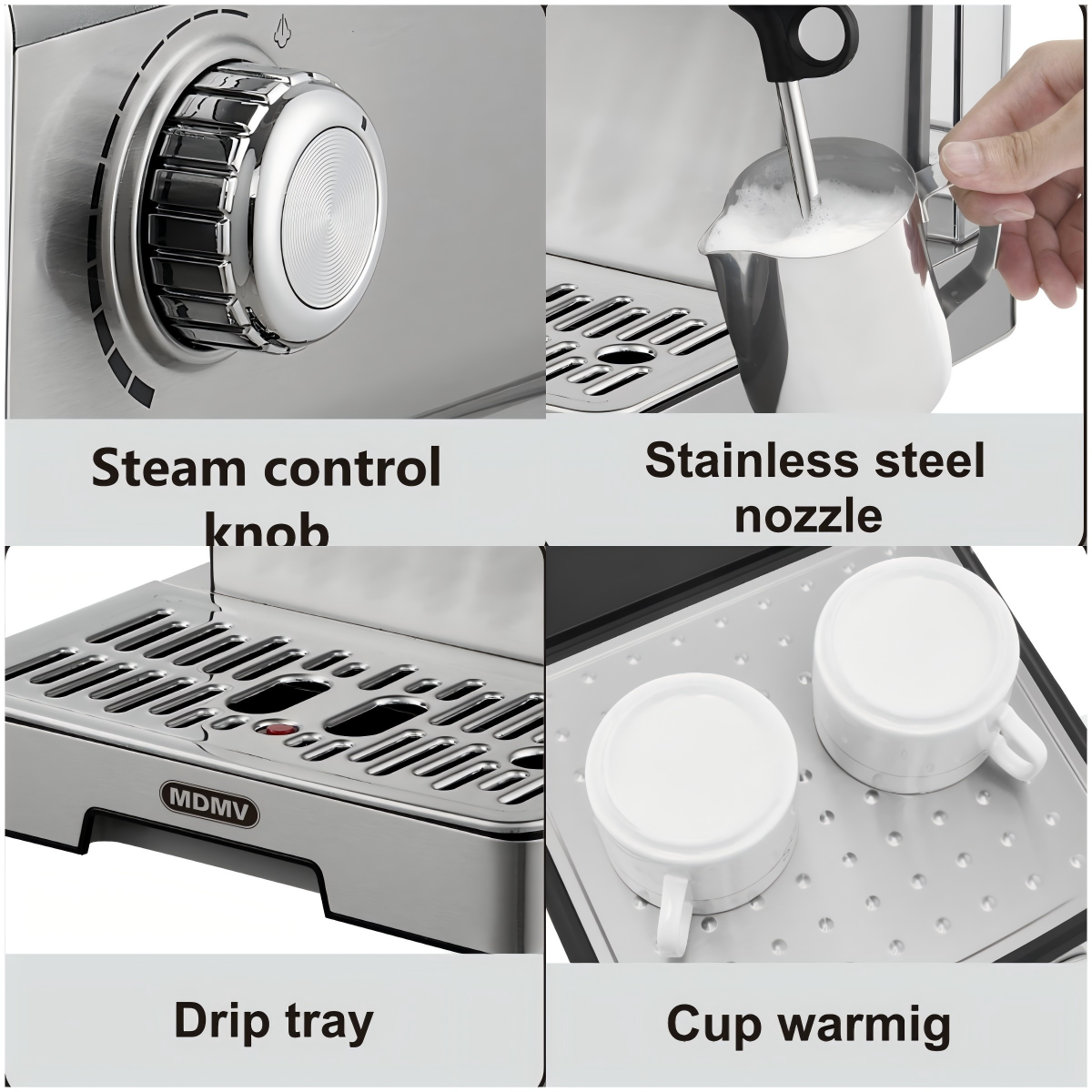 MDMV 58mm Espresso Coffee Machine - 20Bar ULKA Pump, 1.6L Tank, 1350W