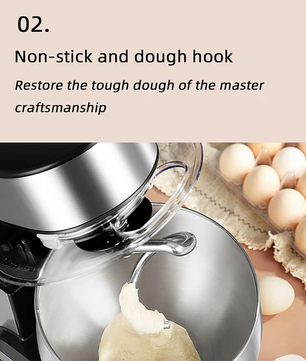 MDMV 1200W Stand Mixer - 5L Stainless Steel Bowl, 6 Speed Control