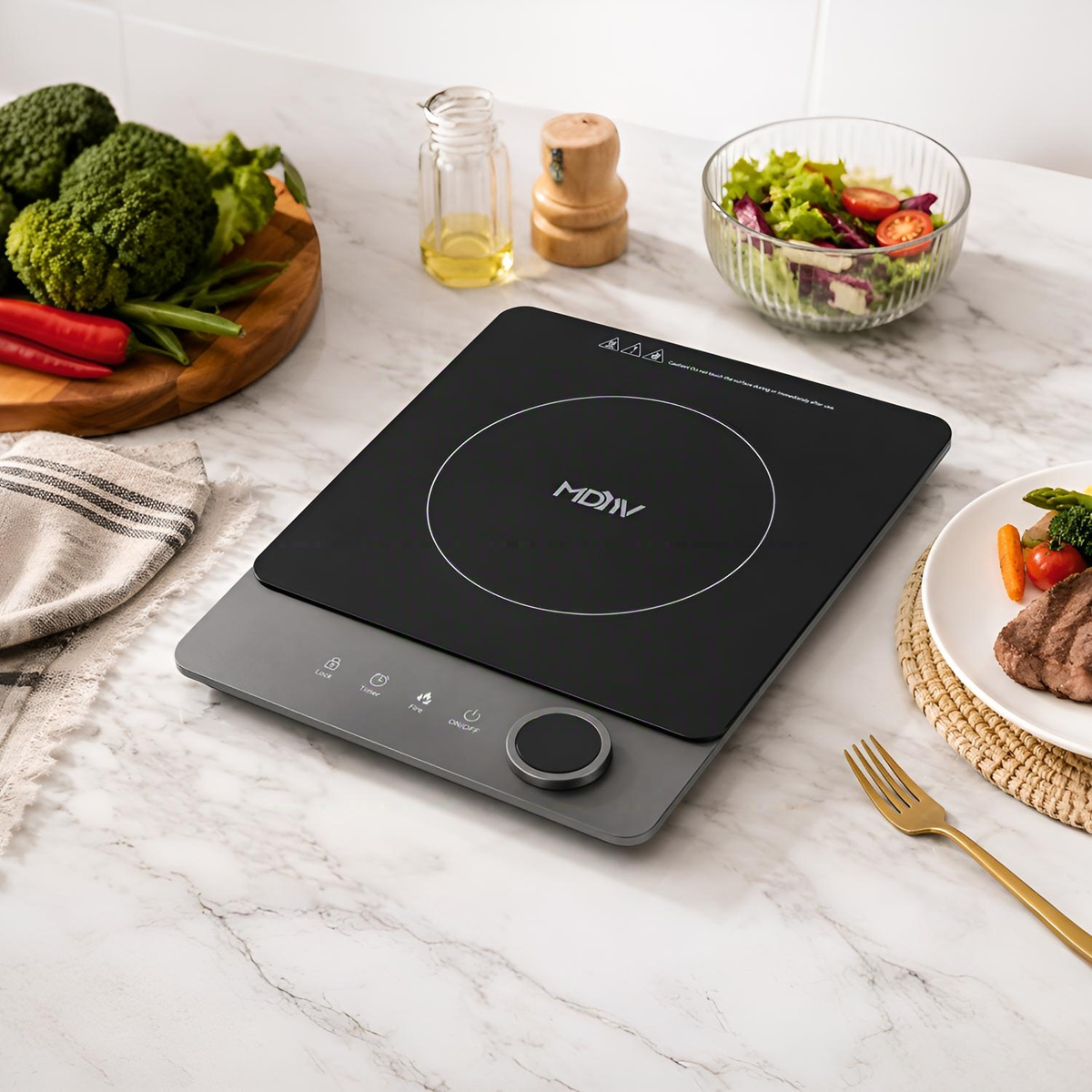 MDMV KSM-20AA 2000W Portable Induction Cooker with Rotary Control
