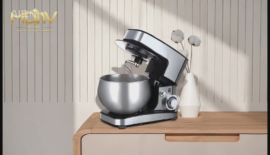 MDMV 1200W Stand Mixer - 5L Stainless Steel Bowl, 6 Speed Control